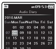 OLYMPUS DM-670 - Ajouter un calendrier - 2