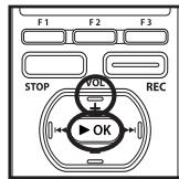 OLYMPUS DM-670 - Appuyez sur la touche + et sélectionnez [Start], puis appuyez sur la touche OK. - 1
