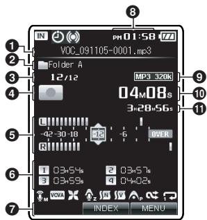 OLYMPUS DM-670 - Affichage d'enregistrement - 1