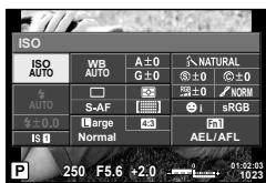 OLYMPUS OM-D E-M5 - Affichez le super panneau de commande. - 1