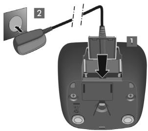 GIGASET AS405 - Raccordement du chargeur (s'il est fourni) - 1