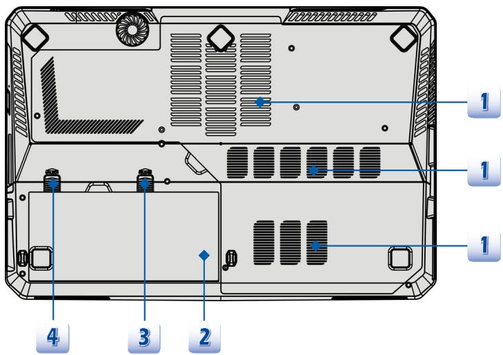 MSI GX60 3AE-212 - Vuede dessous - 1