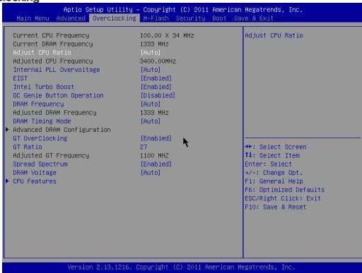 MSI H61M-P20 - Overclocking - 1