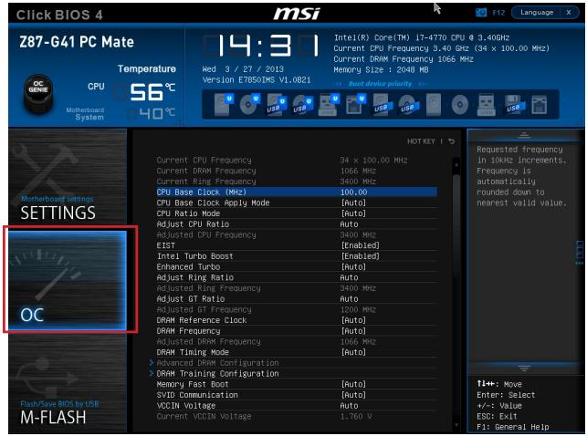 MSI Z87-G65 GAMING - OC-Menu - 1