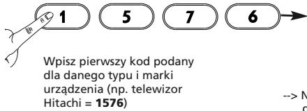 ONE FOR ALL URC 7962 - Konfiguracja za pomocę kodu - 6