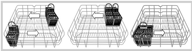 HOTPOINT-ARISTON LDF 12314 - Beispiele zur Einordnung des Besteckkorbes - 1