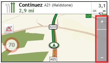 MIO MOOV M610 - Comment faire un zoom avant ou arrêté sur la carte ? - 2