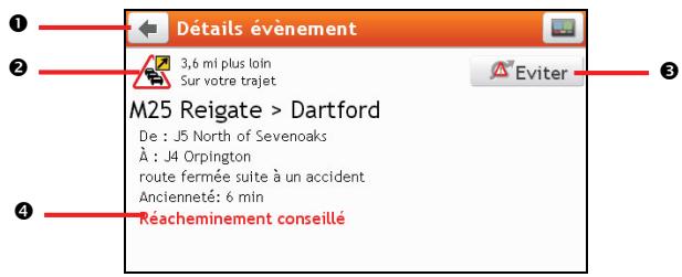 MIO MOOV M610 - Comment faire pour visualiser les détails du traffic ? - 1