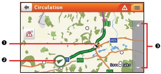 MIO MOOV M610 - Ecran Traffic Overview (Aperçu du traffic) - 3
