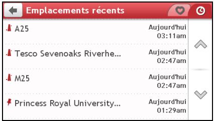 MIO MOOV M610 - Comment naviguer vers un lieu recent ? - 1