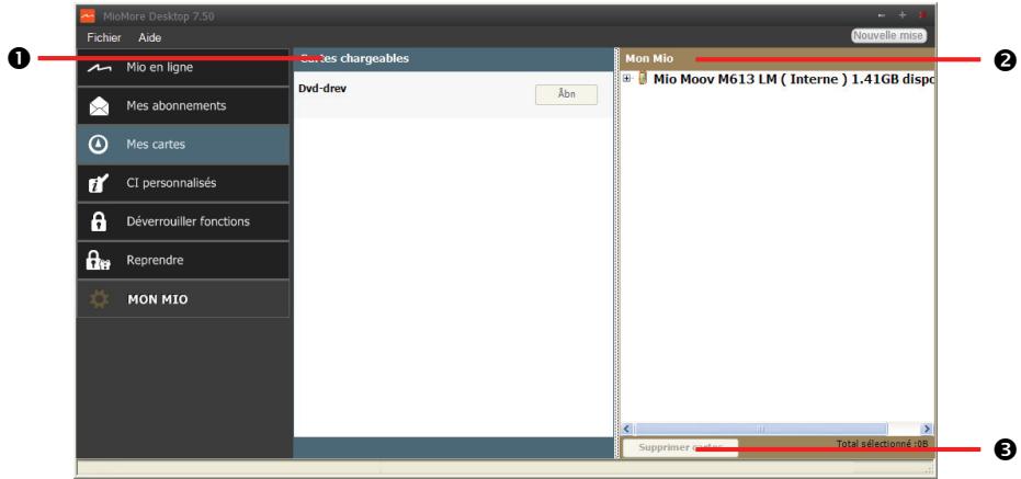 MIO MOOV M610 - Mes cartes - 2
