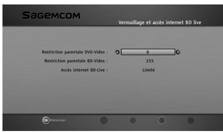 SAGEMCOM BPRSI88-250 HD - Verrouillage et accès internet BD live - 1