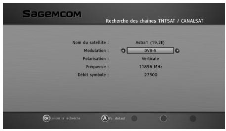 SAGEMCOM BPRSI88-250 HD - Recherche des chaînes TNTSAT / CANALSAT - 1