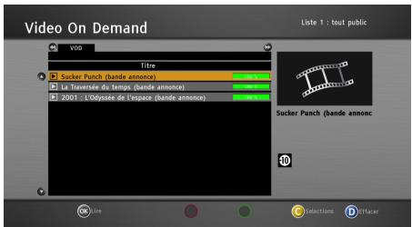SAGEMCOM DSI89 HD TNTSAT - Visionner les vod acquises - 2