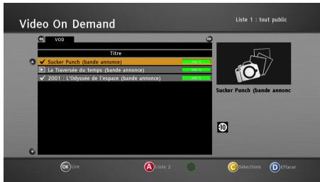 SAGEMCOM DSI89 HD TNTSAT - Supprimer des vidéos à la demande - 1
