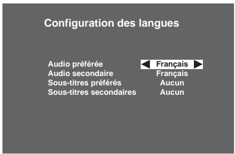 SAGEMCOM DTR94160SHD 3D TNTSAT - Choix des langues menu, audio et sous-titres - 1