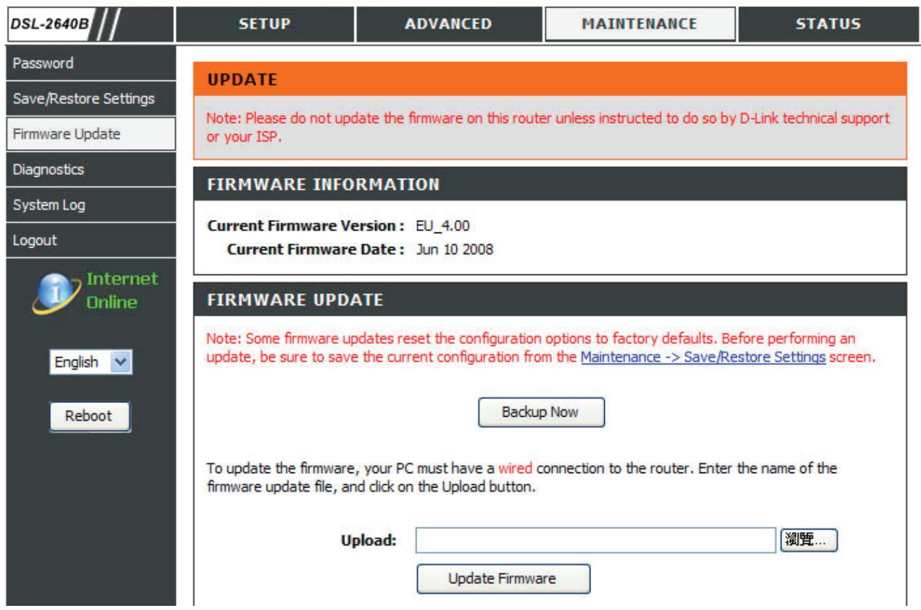 D-LINK DSL-2640B - MISE À JOUR DU MICROPROGRAMME - 1