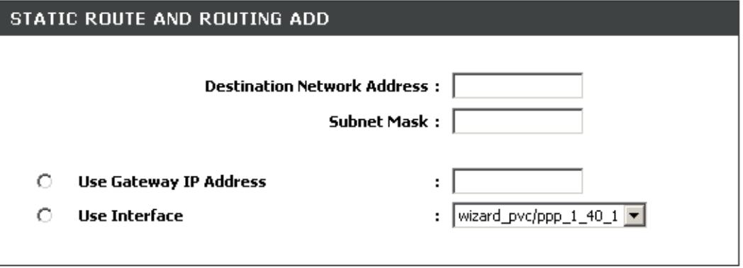 D-LINK DSL-2640B - ACHEMINEMENT STATIQUE ET AJOUT D'ACHEMINEMENT - 2