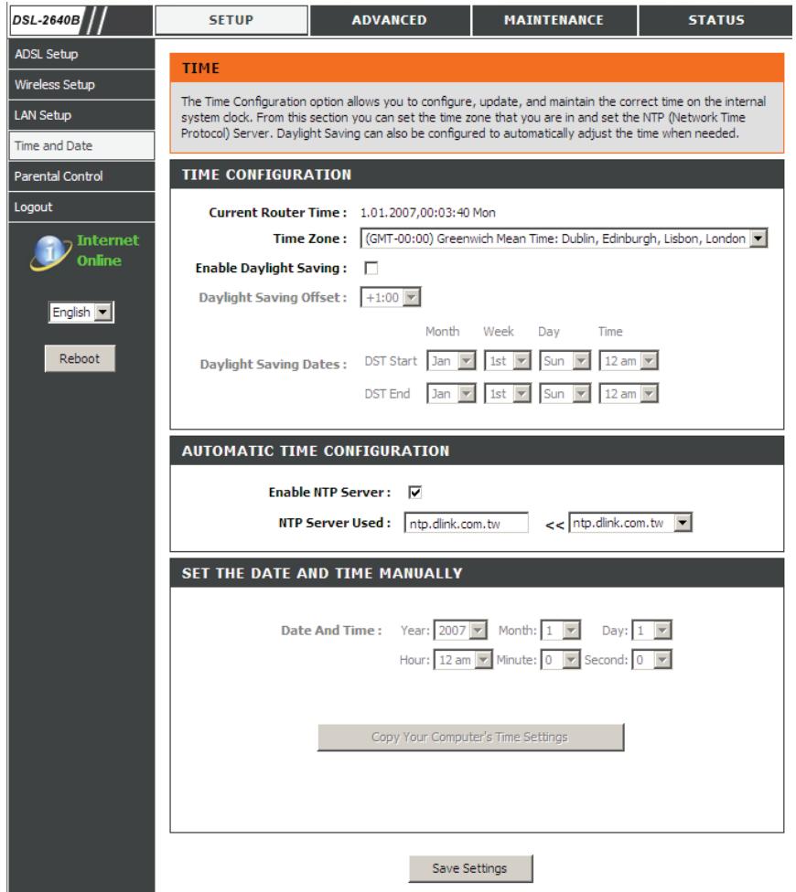 D-LINK DSL-2640B - HEURE - 1