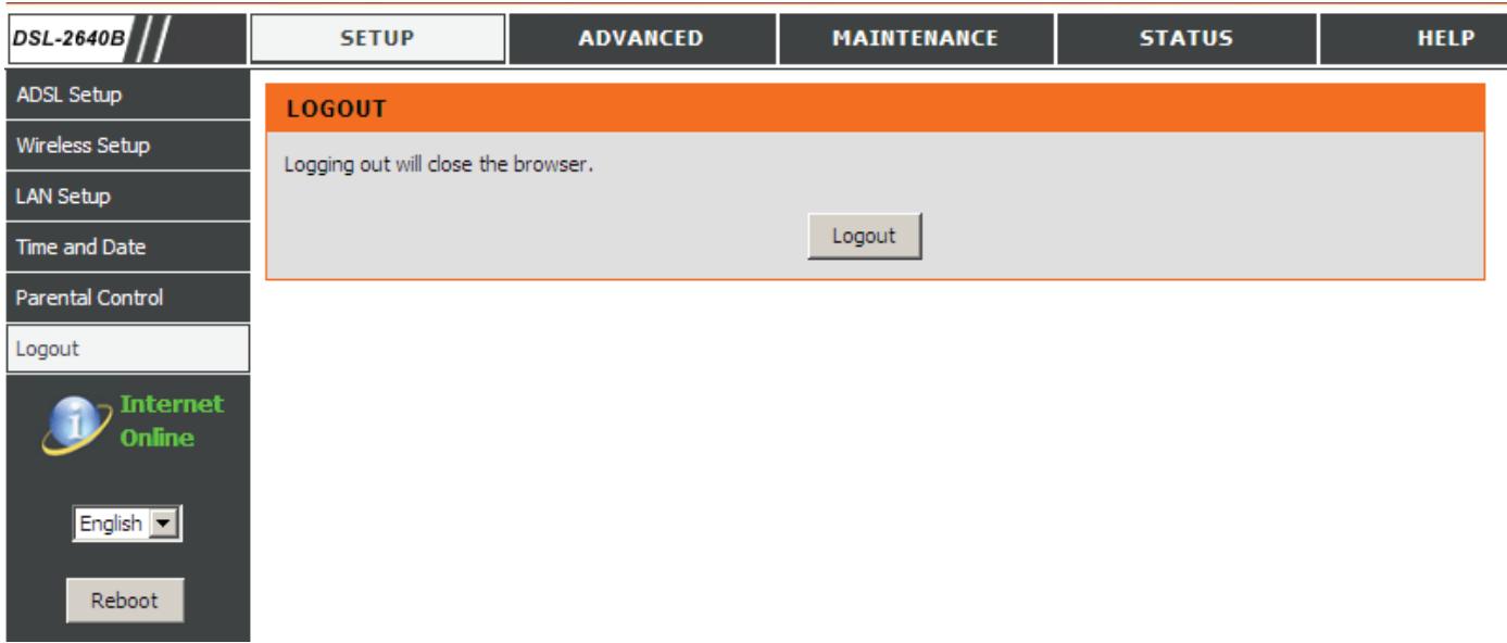 D-LINK DSL-2640B - DECONNEXION - 1