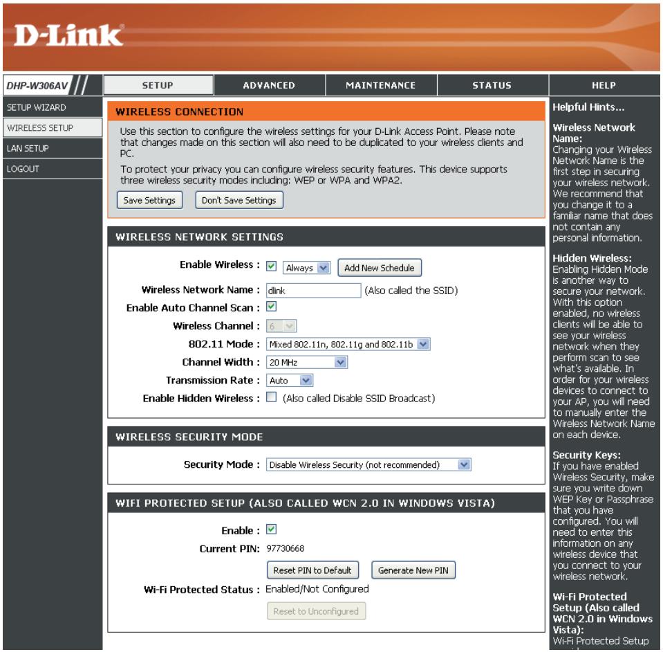 D-LINK DHP-W311AV - Configuration du réseau sans fil - 1