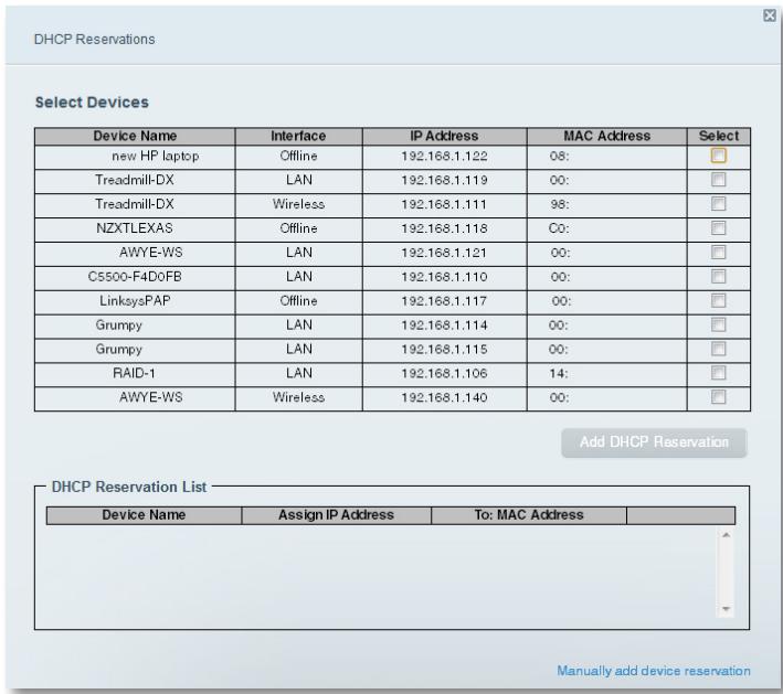 LINKSYS EA6400 - To configure DHCP reservation: - 1