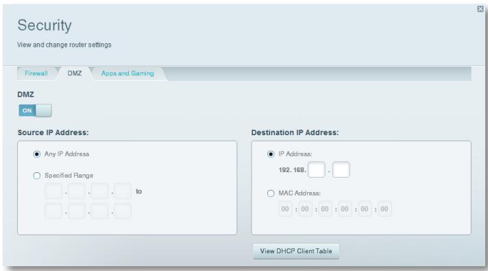 LINKSYS EA6400 - To set up a device in the DMZ: - 1