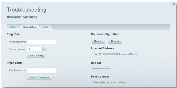 LINKSYS EA6500 - Pour diagnostiquer votre connexion Internet : - 1