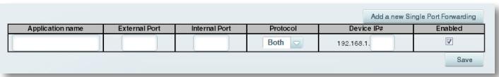 LINKSYS EA6500 - Pour configurer le routage de port unique : - 2