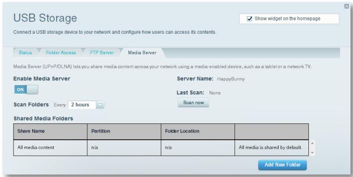 LINKSYS EA6500 - To configure your router as a media server: - 1