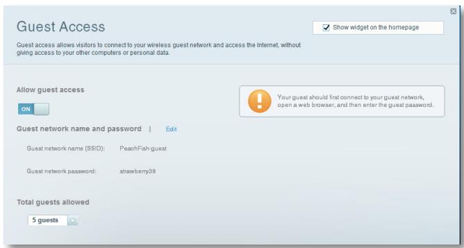 LINKSYS EA6500 - To set up guest access to your network: - 1