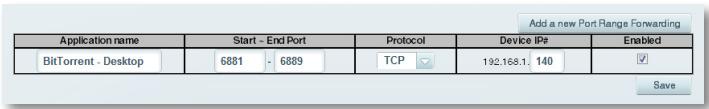 LINKSYS EA6700 - Click Add a new Port Range Forwarding. - 2