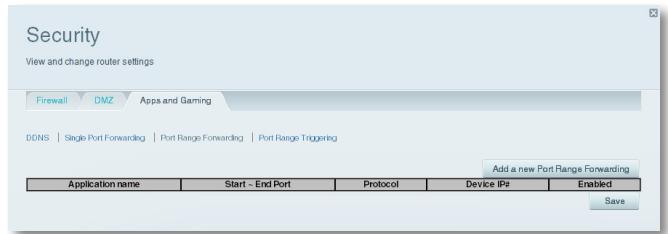 LINKSYS EA6700 - To set up port range forwarding: - 1