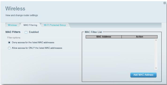 LINKSYS EA6700 - To set up MAC filtering to allow one wireless device access to your network: - 1