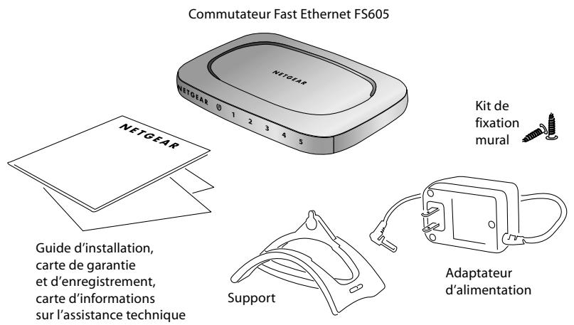 NETGEAR FS605 - Ouverture de la boîte et vérification du contenu. - 1