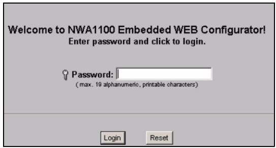 ZYXEL NWA1100 - Log Into the Web Configurator - 2