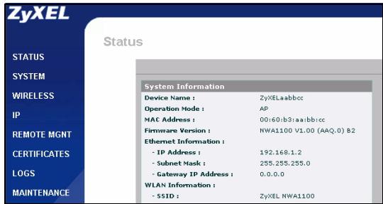 ZYXEL NWA1100 - Acceda al Configurador Web - 6
