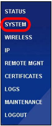 ZYXEL NWA1100 - Click SYSTEM in the navigation panel. - 1