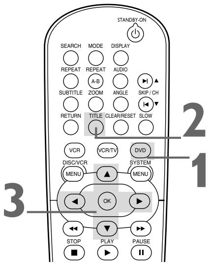 PHILIPS DVP620VR-07B - Using the Title Menu - 1