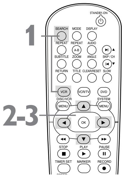 PHILIPS DVP620VR-07B - Press VCR, then press SEARCH until the INDEX SEARCH screen appears. - 2