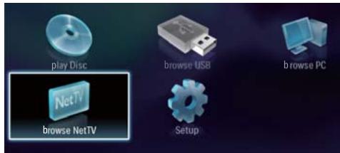 PHILIPS BDP8000 - Utilisation du menu d'accueil - 1