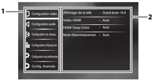 PHILIPS BDP3306 - ■ Menu de configuration - 1