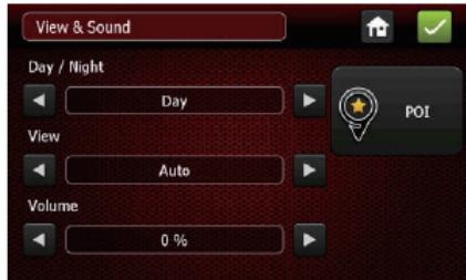View & Sound Day / Night Day POI View Auto Volume 0 %