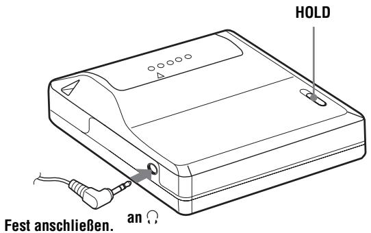SONY MZ-E310 - Anschlieben und Aufheben der Sperre. - 1