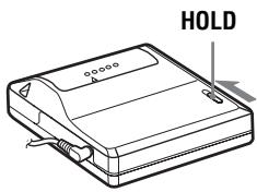 SONY MZ-E310 - De bediening vergrendelen (HOLD) - 1