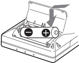 SONY MZ-E310 - Insert an alkaline dry battery. - 2