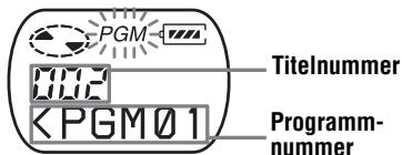 SONY MZ-E310 - Anhören von Titeln in einer bestimmten Reihenfolge (Program Play) - 2