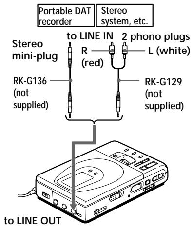 SONY MZ-R35 - Connecting to a stereo system - 1