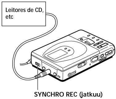 SONY MZ-R35 - Para,iniciar/parar a gravacao em sincronia com o leitor da fonte (Gravacao sincronizada) - 1
