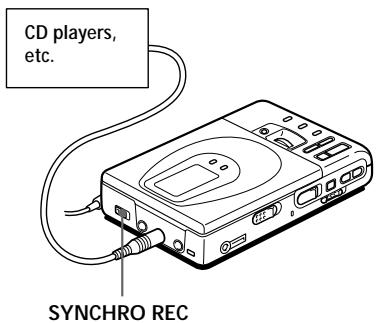 SONY MZ-R35 - To start/stop recording in sync with the source player (Synchro-recording) - 1